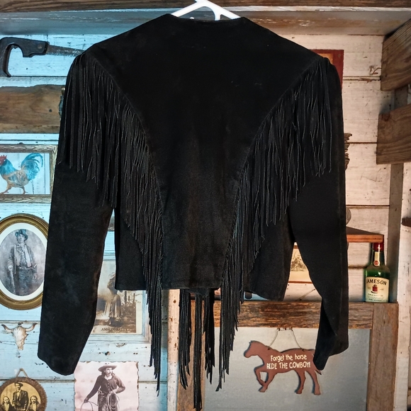Scully vintage leather western fringe jacket with conchos - Picture 2 of 5